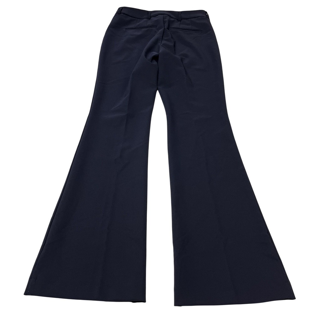 Nicole Miller Pant Blue Flare Leg 4 Way Stretch Trouser Size 4 Office Career